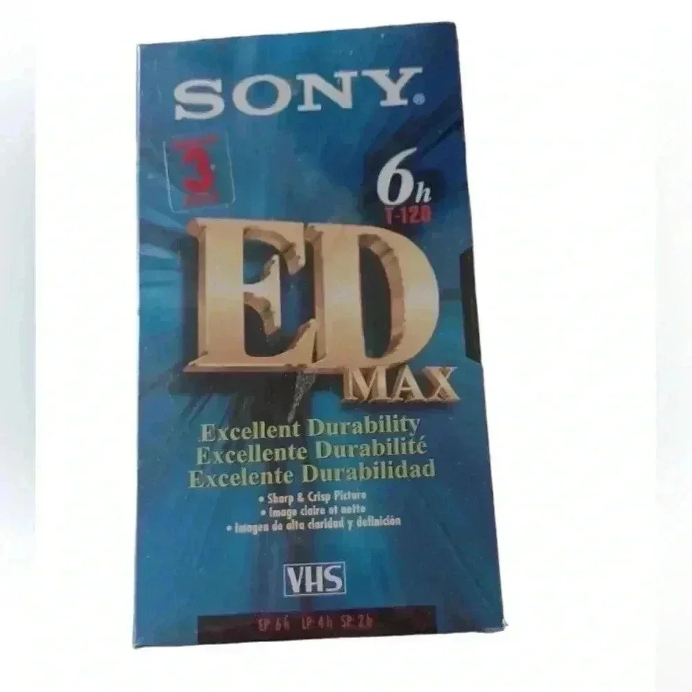 Sony 3-Pack ED Max T-120  6h VHS Sealed